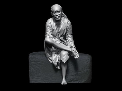 sai baba original Shirdi Indien Saint fakir Dieu statue gauche 3d Murti art sculptures 3d print model - Mito3D