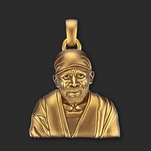 sai baba saibaba gauche shirdi saint fakir religion idole statue bijoux pendentifs art sculpture bas relief indien dieu murti 3d print model - Mito3D