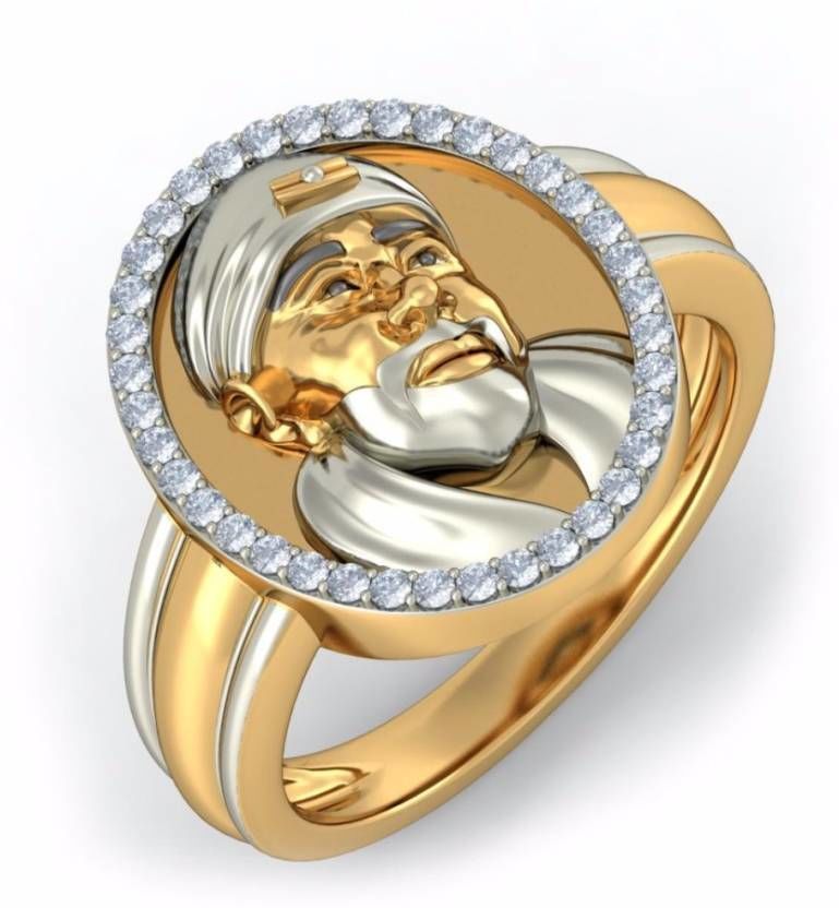 sai baba ring jewelry gold religious hindu religiou object fashion rings 3D print model - Mito3D