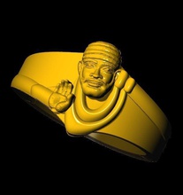 sai baba ring schmuck gold mode religiös silber ringe 3d print model - Mito3D