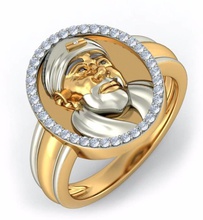 sai baba anillo joyería joya oro religioso hindú religiou objeto moda anillos 3d print model - Mito3D