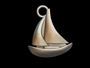 sail boat key ring pendant design furniture keyring shell jewelry pendants medallion relief 3d print model - Mito3D