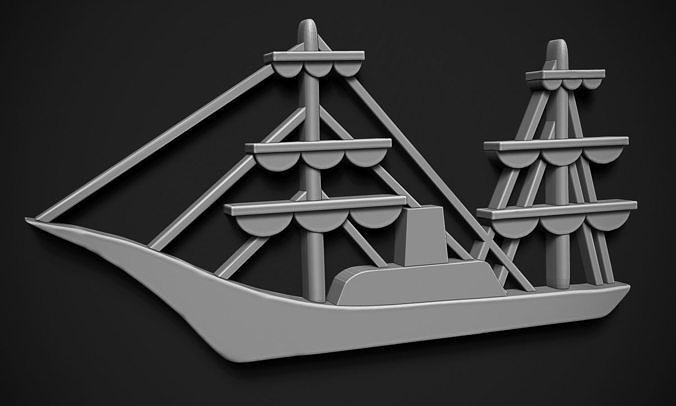 sail relief boat ship sea watercraft fishing nautical art sculptures 3D print model - Mito3D