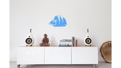 sailing boat wall decoration 1 decor model 3d printing ship art silhouette 3d print model - Mito3D