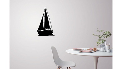 yelken tekne duvar dekorasyon 4 gemi dekor model 3d baskı sanat siluet 3d print model - Mito3D