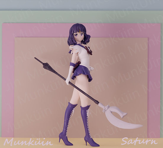 sailor saturn - fan art moon saturno cat glaive girl toy cartoon anime manga pretty friends wi pink fashion galaxy sculptures 3D print model - Mito3D