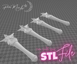 sailor scout - outer senshi official version moon sailormoon pluto neptun uranus saturn anime manga conventions convention cosplay transform wand rod verwandlungsstab games toys game accessories 3d print model - Mito3D