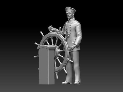 denizci gezgin Kaptan balıkçı minyatür Yazdır Balık tutma tekne direksiyon tekerlek erkek eski adam kabin Boatwain diyorama subay sekstant yelken gemi Sanat heykeller 3d print model - Mito3D
