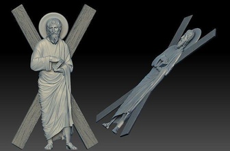 aziz andrew rahatlama ayarlamak 3d tanrı dini heykel cnc çobanpüskülü sanat heykeller dindar jesu hıristiyan kutsal kitap ikon takı ortodoks katolik nesne madeni paralar rozetler 3d print model - Mito3D