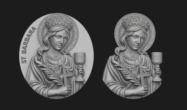 aziz barbara madalyon kolye st takı mücevher cnc oymacılık bas rahatlama madalya hıristiyan katolik tanrı isa kutsal dini i̇sa vesika yazdırılabilir sanat heykeller 3d print model - Mito3D