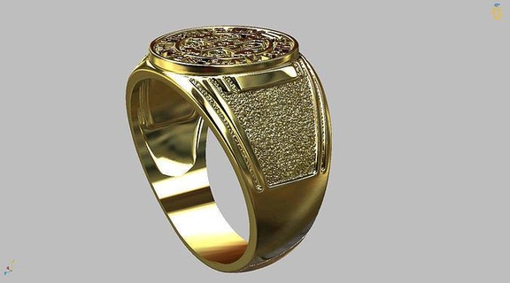 saint benedict ring 3d printable stl 3dm rhinoceros matrix jewerly joias earring bracelet bento models modelos pendant jewelry rings 3d print model - Mito3D