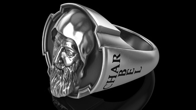 heilige charbel makhlouf ring katholisch kirche maronit mönch gesicht priester libanon christian heilung jesus bibel heiliggesprochen schmuck ringe 3d print model - Mito3D