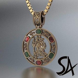 santo christopher pendente oro argento gioielleria collana arte scolpire ciondoli 3d print model - Mito3D