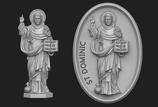 santo dominic alivio conjunto dominique católico cristiano iglesia colgante pendiente joyería joya medallón bas cnc dios arte esculturas 3d print model - Mito3D