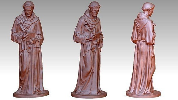 saint francis assisi catholic art sculptures 3d print model - Mito3D