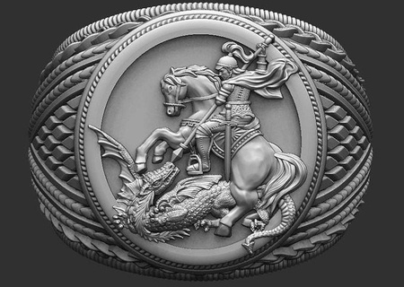 Saint George bague sao Jorge saojorge dragon armadura guerreiro chevalier cavalo cheval Dragon orixa ogun oxala bijoux st san anel anneaux 3d print model - Mito3D