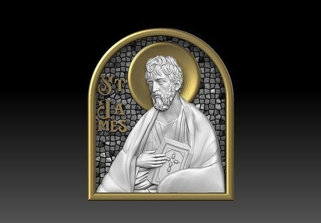 aziz James harika havari cnc 3d baskı model kutsal Kutsal Kitap isa Hıristiyan kolye madalyon Rahatlama dini Katolik heykeller dindar nesne Ortodoks ikon Sanat 3d print model - Mito3D