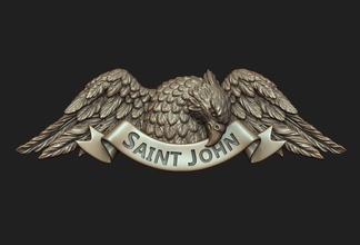 saint john évangéliste pendentif aigle charme christian bijoux médaillon dieu jésus saints catholique église religieux ailes soulagement bas 3d print model - Mito3D