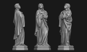 aziz john heykel ocak havari evangelist çarmıha gerilme çapraz isa tanrı kutsal kilise hıristiyan dini takı mücevher vesika dua cnc taramak katolik sanat heykeller 3d print model - Mito3D