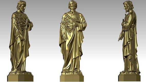santo joseph religião católico maria jesus piedosos arte esculturas 3d print model - Mito3D