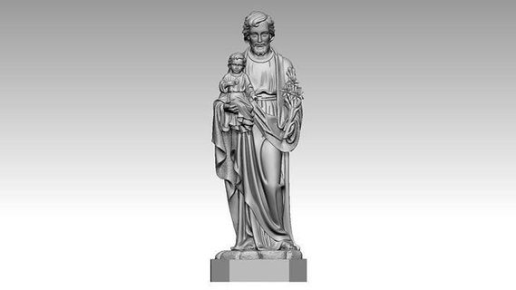 Saint joseph bébé Jésus 3d impression modèle catholique religion religieux art sculptures 3d print model - Mito3D