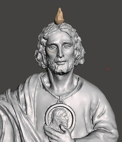 saint jude corps sculpture statue statuette catholique art apôtre san judas tadeo escultura meshmixer sculptures jésus christian religieux icône 3d print model - Mito3D