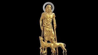 saint lazare religion lépreux christian chiens jésus catholique luke christ parabole médicament protecteur bijoux pendentifs 3d print model - Mito3D