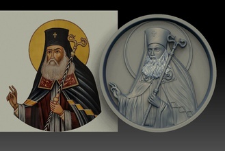 Aziz lukas Ortodoks sanat saint cnc luke dini dekorasyon freze rahatlama paralar rozetleri paraları 3d print model - Mito3D