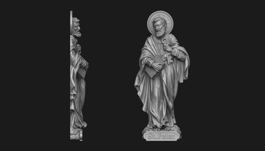 aziz peter bas relief havari isa i̇sa tanrı st hıristiyan kutsal katolik takı mücevher cnc dini madalyon din kitap kilise cazibe sanat heykeller 3d print model - Mito3D