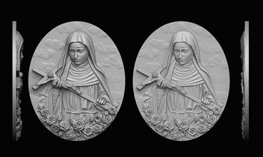 aziz rita kalınlık varyantlar patron imkansız isa tanrı kutsal kitap hıristiyan dini katolik din kilise madalyon kolye takı mücevher cascia sanat heykeller 3d print model - Mito3D