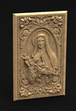 aziz Therese heykel Sanat dekor şekil Rahatlama mermer din dini Katolik oyulmuş Odun cnc 3dbaskı yazdırılabilir 3 boyutlu model klasik barok heykeller 3d print model - Mito3D