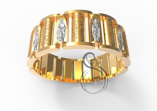 santos pulseira jóias ouro anel de prata diamante gem jóia printable o engajamento casamento 3dmodel protótipo brilhantes 3dprint brilhando luxo saint ícone pulseiras 3d print model - Mito3D