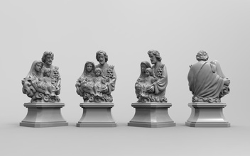 saints four statues of jesus family art sculpture statue people monument religion ancient sculptures 3d print model - Mito3D