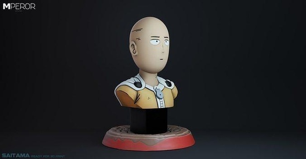 saitama Homem soco só meme arte Garoto esculpir 1 homem impressão figura esculturas 3d print model - Mito3D