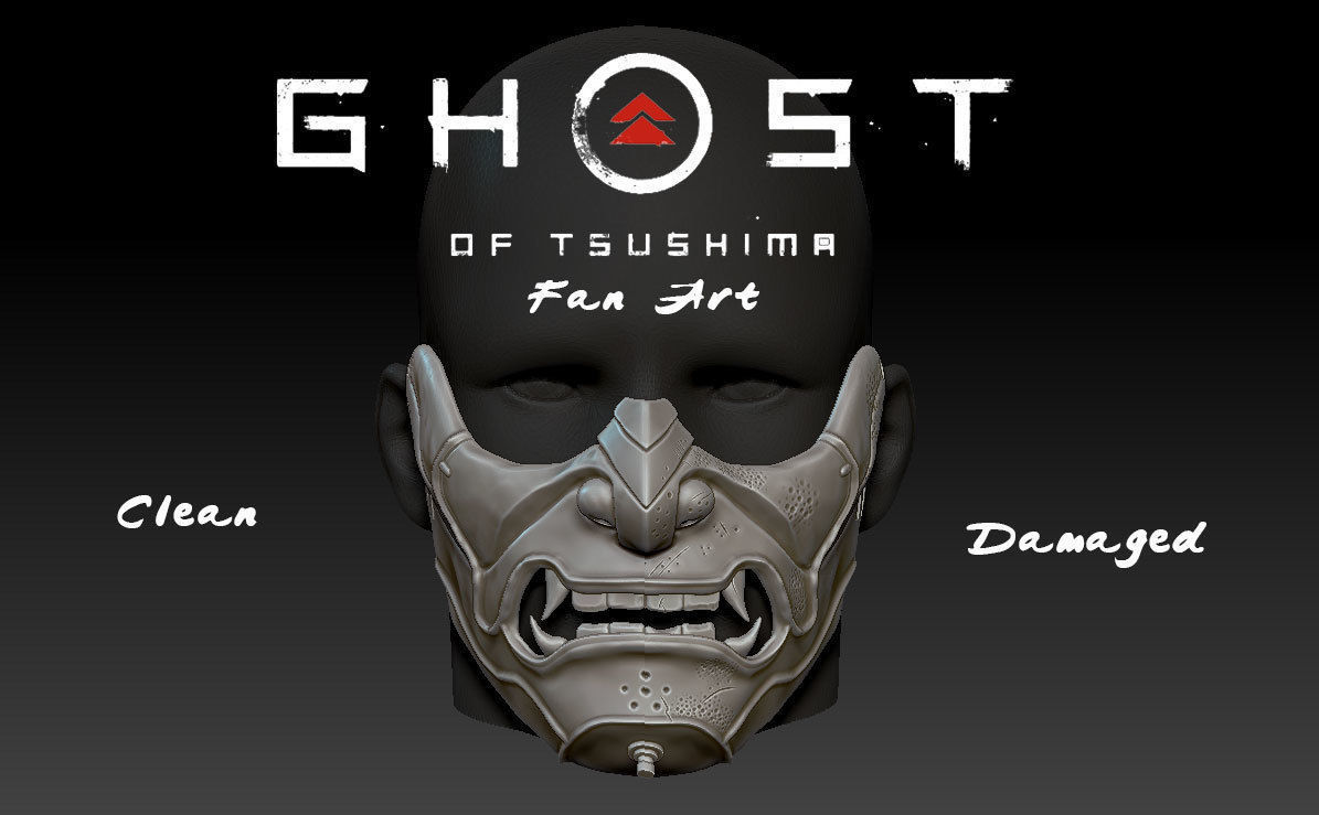 sakai maschera fantasma of tsushima samurai 3dprint stampabile quarantena cosplay ps4 gioco gameart fan art halloween demone oni giappone fantasia moda collezione 3D print model - Mito3D