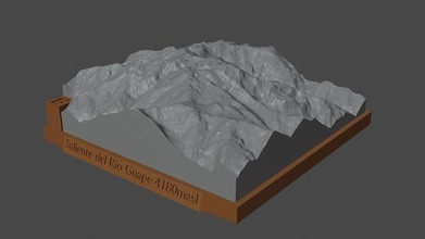 extrovertido del rio guape montanha panorama vulcão terreno Ambiente natureza fotogrametria elevação dem Ciência 3d print model - Mito3D