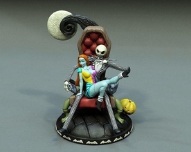 sortie cauchemar noël figurine chaise jack citrouille horreur fille sexy afficher femme fantaisie fictif créature art sculptures 3d print model - Mito3D