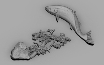 salmone pesce animale mare frutti squalo natura gioielleria arte sculture 3d print model - Mito3D