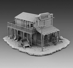 old saloon house abandoned wild west wildwest exterior interior building ruin village 3dprinting 3d 3dmodels printing 3dmodelsfor3dprinting games toys 3d print model - Mito3D