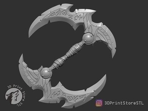 salvation cosplay darksiders - stl file chaoseater warrior knight weapon shield accessories halloween blade equipment sword fashion axe bladed fantasy death chaos scythe games toys 3d print model - Mito3D