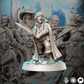 sam hobbit lord rings lotr 32mm pre-supported fellowship tolkien gimli frodo gandalf middle earth legolas aragorn miniatures figurines 3d print dnd heroquest dungeon games toys board 3d print model - Mito3D