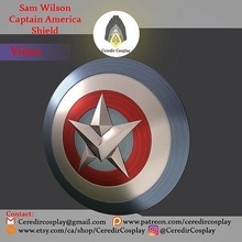 sam wilson captain america shield 3d digital download marvel falcon prop comic superhero hobby diy 3d print model - Mito3D