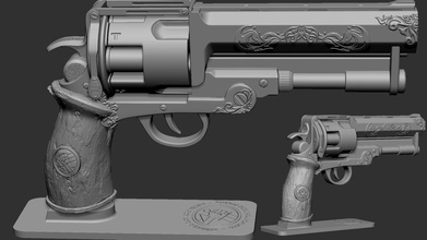 samaritano pistola thesamarithan hellboy miniatura llavero revólver pasatiempo bricolaje diy mecánico partes 3d print model - Mito3D
