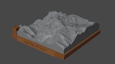 imzalı paçavra dağ manzara yanardağ arazi çevre doğa fotogrametri yükseklik dem Bilim 3d print model - Mito3D