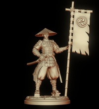 samurai 3dprintmodel japan warrior man games toys 3d print model - Mito3D