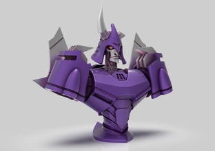 samurai cyclonus bust - transformers decepticons robot mecha character scifi art sculptures 3d print model - Mito3D