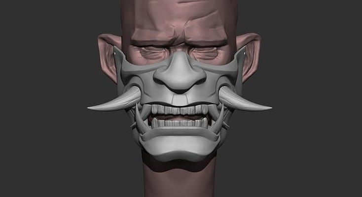 samurai mascarar 3d impressão modelo oni demônio japão japonês cosplay traje brinquedos bruxas hannya tsushima personagem arte jogos moda 3d print model - Mito3D