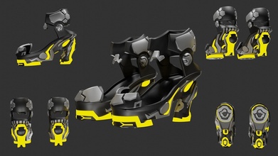samus schuhe 3d roboter stahl futuristisch cyborg kybernetisch zukunft spiele spielzeuge spiel vierzehn samusaran 3d print model - Mito3D