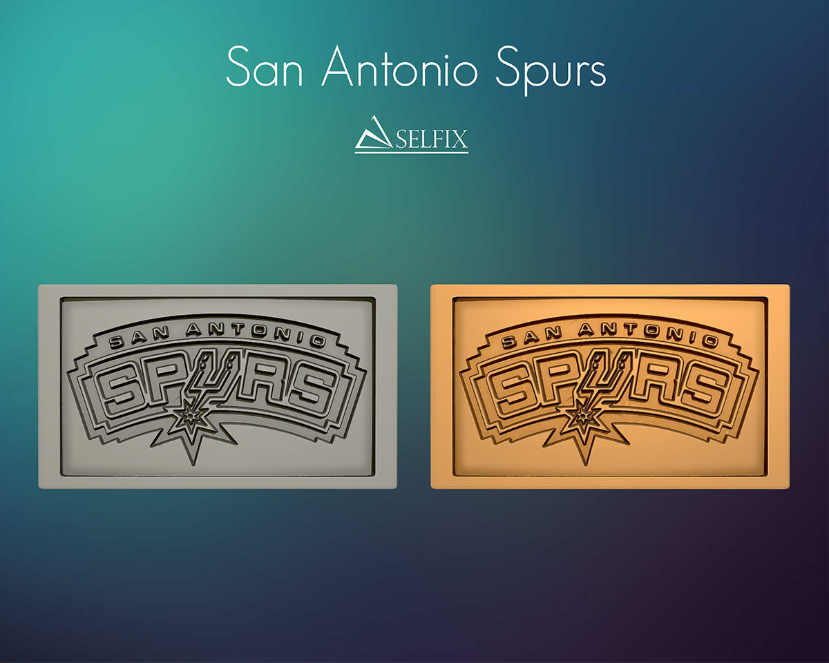 san antonio éperons logo soulagement basketball art sculptures panneaux logos 3D print model - Mito3D