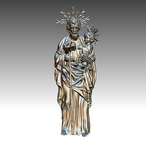 san jose jesus sculpture statue ancient man sanjose architectural marble art iglesia religion jewelry rings 3D print model - Mito3D